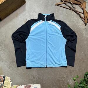 Vintage Y2K Nike Full Zip Sweatshirt Womens Small Blue Black Tracksuit Sweater